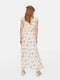 Платье А-силуэта молочного цвета с цветочным принтом | 6375925 | фото 4