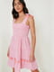 Платье А-силуэта белое розовое в клетку | 6375945 | фото 2