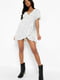 Платье А-силуэта белое в горох | 6376006