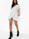 Платье А-силуэта белое в горох | 6376006 | фото 3