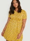 Платье А-силуэта желтое с цветочным принтом | 6376069 | фото 3