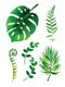 Сет тимчасових татуювань "Зелене листя" А5 | 6379183