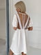 Платье А-силуэта белое с декором | 6381571 | фото 3