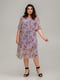 Платье А-силуэта сиреневое с цветочным принтом | 6382557 | фото 2