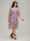 Платье А-силуэта сиреневое с цветочным принтом | 6382557 | фото 3