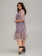 Сукня А-силуету бузкова з квітковим принтом | 6382557 | фото 4