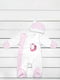Чоловічок біло-рожевий з принтом (розмір 68 см) | 6386778