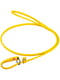 Круглый кожаный поводок-удавка для собак Glamour 135 см 4 мм Желтый | 6388241