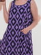 Сукня А-силуету бузкового кольору в принт | 6383728 | фото 2