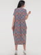 Сукня А-силуету коралового кольору в принт | 6383840 | фото 3