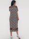 Сукня А-силуету коричнева в принт | 6383875 | фото 4