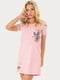 Сукня-футболка рожева з принтом | 6383955