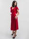 Платье А-силуэта красное велюровое | 6384245 | фото 2