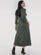 Сукня А-силуету кольору хакі | 6384319 | фото 3
