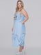 Сукня А-силуету блакитна з декором | 6384924 | фото 3