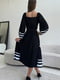 Платье А-силуэта черное с кружевной отделкой | 6396928 | фото 3