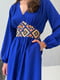 Платье А-силуэта синее с орнаментом | 6396930 | фото 2