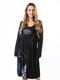 Сукня А-силуету темно-синя з декором | 6397276 | фото 2