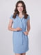 Сукня-сорочка блакитна в горошок | 6334567