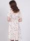 Платье А-силуэта молочного цвета в принт | 6334577 | фото 2