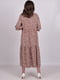 Сукня А-силуету кольору капучино в принт | 6335045 | фото 2