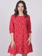 Сукня А-силуету червона в принт | 6335052 | фото 2