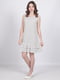 Платье А-силуэта белое в горошек | 6397703 | фото 2
