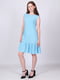 Платье А-силуэта голубое в горошек | 6397733 | фото 2