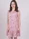 Платье А-силуэта розовое в принт | 6397760 | фото 2