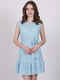 Сукня А-силуету блакитна в горошок | 6398048 | фото 2