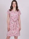 Платье А-силуэта розовое в принт | 6398066
