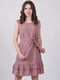 Сукня А-силуету рожева в принт | 6398088