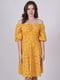 Платье А-силуэта желтое в принт | 6398165 | фото 2