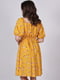Сукня А-силуету жовта в принт | 6398165 | фото 3