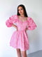 Платье А-силуэта розовое с цветочным принтом | 6398516 | фото 2