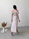 Платье А-силуэта бежевое с цветочным принтом | 6398518 | фото 5