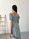 Платье А-силуэта оливковое с цветочным принтом | 6398521 | фото 5