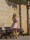 Платье А-силуэта розовое с цветочным принтом | 6398528 | фото 2