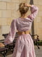 Платье А-силуэта розовое с цветочным принтом | 6398528 | фото 3