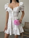 Сукня А-силуету молочного кольору з квітковим принтом | 6398531 | фото 4