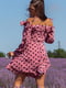 Платье А-силуэта лилового цвета в горох | 6398554 | фото 2