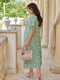 Сукня А-силуету зелена з квітковим принтом | 6398560 | фото 3