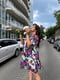 Платье А-силуэта бежевое с цветочным принтом | 6398572 | фото 3