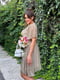 Сукня А-силуету бежева з квітковим принтом | 6398573 | фото 2