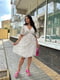 Сукня А-силуету біла з квітковим принтом | 6398578