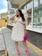 Платье А-силуэта белое с цветочным принтом | 6398578 | фото 6