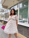 Платье А-силуэта белое с цветочным принтом | 6398578 | фото 7