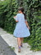 Платье А-силуэта голубое с цветочным принтом | 6398580 | фото 6