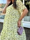 Платье А-силуэта желтое с цветочным принтом | 6398582 | фото 2
