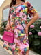 Сукня А-силуету рожева з квітковим принтом | 6398587 | фото 2
